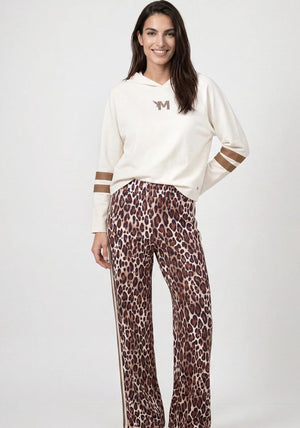 Monari Colour-block Detail Hooded Sweatshirt, Cream