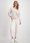 Monari Rhinestone Monogram Knitted Jumper, Beige