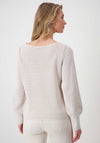 Monari Rhinestone Monogram Knitted Jumper, Beige