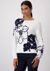 Monari Floral Knit Jumper, Off White