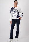Monari Floral Knit Jumper, Off White
