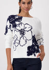 Monari Floral Knit Jumper, Off White