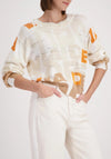 Monari Monogram Rhinestone Knit Jumper, Beige
