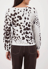 Monari Leopard Jacquard Knit Jumper, White