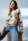 Monari Safari Print Knit Jumper, Beige