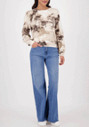 Monari Safari Print Knit Jumper, Beige