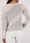 Monari Metallic Diagonal Stripe Jumper, Beige & Silver