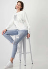 Monari Glossy Letter Sweatshirt, White