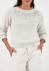 Monari Lurex Rhinestone Kint Jumper, Light Grey