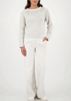 Monari Lurex Rhinestone Kint Jumper, Light Grey