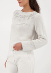 Monari Lurex Rhinestone Kint Jumper, Light Grey