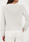 Monari Lurex Rhinestone Kint Jumper, Light Grey