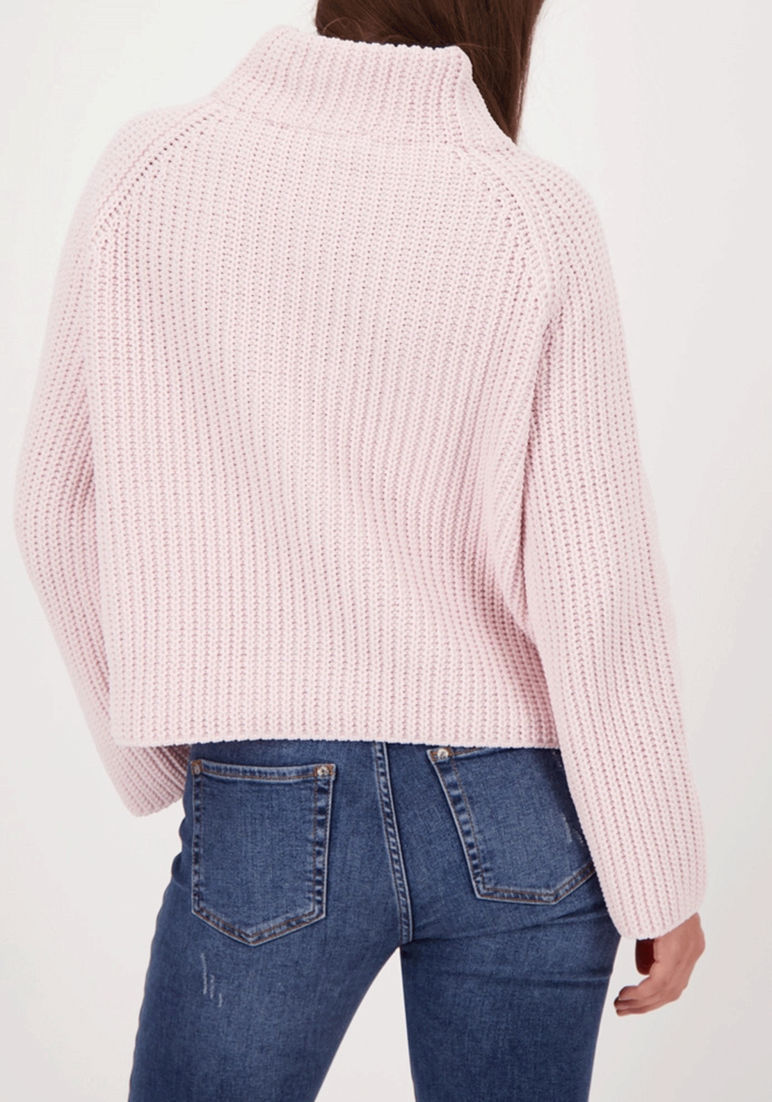 Monari Chenille Yarn High Neck Knit Jumper, Pink