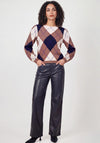 Monari Diamond Pattern Knit Jumper, Beige and Navy