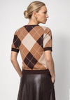 Monari Knitted Diamond Print Jumper, Beige Multi
