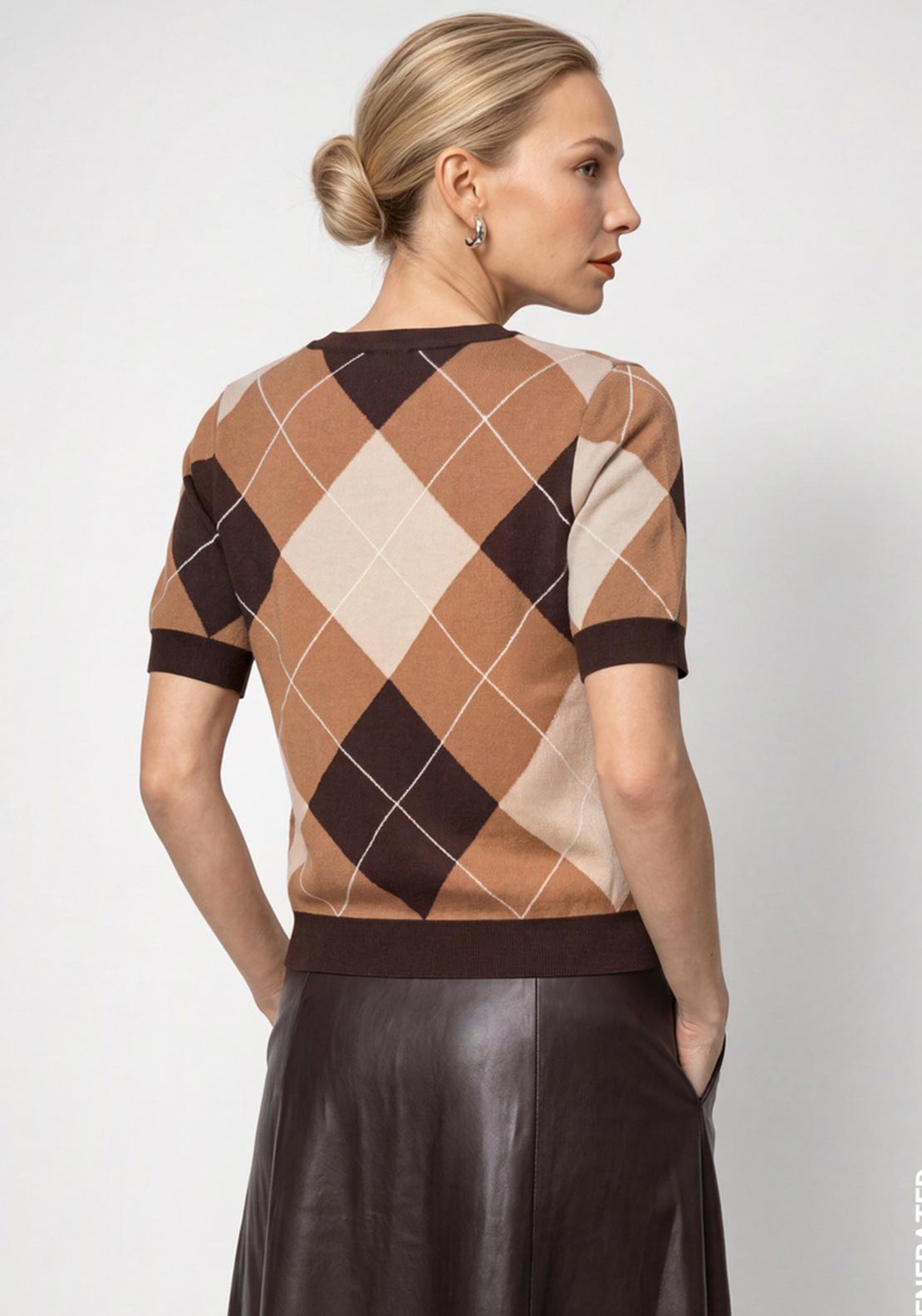 Monari Knitted Diamond Print Jumper, Beige Multi