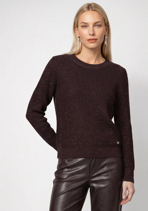 Monari Knitted with Lurex Detail Jumper, Brown