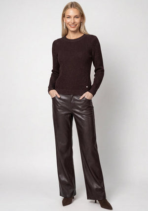 Monari Knitted with Lurex Detail Jumper, Brown