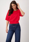Monari Short Sleeve Knit Sweater, Red