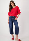 Monari Short Sleeve Knit Sweater, Red