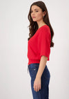 Monari Short Sleeve Knit Sweater, Red