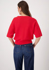 Monari Short Sleeve Knit Sweater, Red