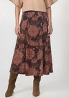 Monari Paisley Pattern Midi Skirt, Brown Multi