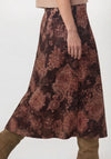 Monari Paisley Pattern Midi Skirt, Brown Multi