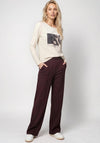 Monari Elastic Lettering Band Trousers, Brown