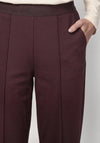 Monari Elastic Lettering Band Trousers, Brown