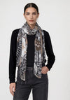 Monari Emblem Pattern Scarf, Black Multi
