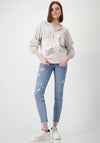 Monari Rhinestone Embellished Sweatshirt, Light Grey