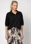 Monari Half Zip Elbow Length Sweatshirt, Black