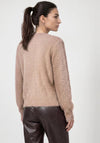 Monari Fluffy Textured Zip Up Cardigan, Beige