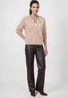 Monari Fluffy Textured Zip Up Cardigan, Beige