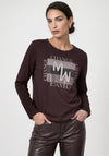 Monari Long Sleeve with Rhinestones Top, Brown