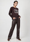 Monari Long Sleeve with Rhinestones Top, Brown