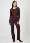 Monari Round Neckline with Rhinestone Detail Top, Brown