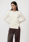 Monari Knot Detail Long Sleeve Top, Cream