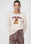 Monari Graphic Print Long Sleeve Top, Cream Multi