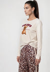 Monari Graphic Print Long Sleeve Top, Cream Multi