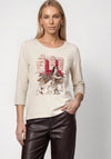 Monari Café Graphic Print Top, Cream Multi