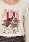 Monari Café Graphic Print Top, Cream Multi