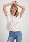 Monari Rhinestone Letter Top, Off White
