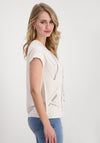 Monari Rhinestone Letter Top, Off White