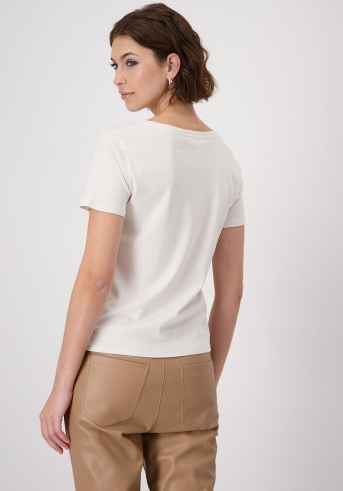 Monari Rhinestone Graphic T-Shirt, Cream