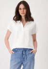 Monari Polo Collar Short Sleeve Top, Off White