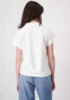 Monari Polo Collar Short Sleeve Top, Off White