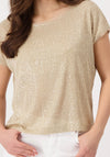 Monari Sequin Embellished Top, Beige