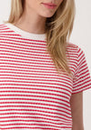 Monari Textured Knit Striped T-Shirt, Red